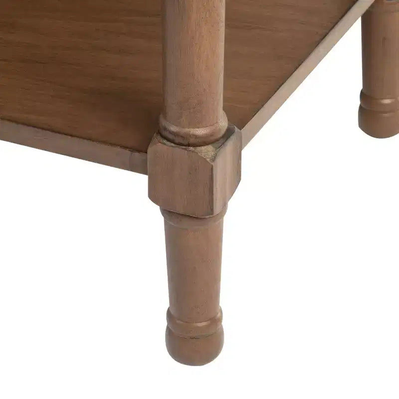 1-Drawer Classic Accent Side Table – Turned Legs & Carved Wood Detail