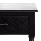 Tavolino d'appoggio classico con 1 cassetto - Gambe tornite e dettagli in legno intagliato