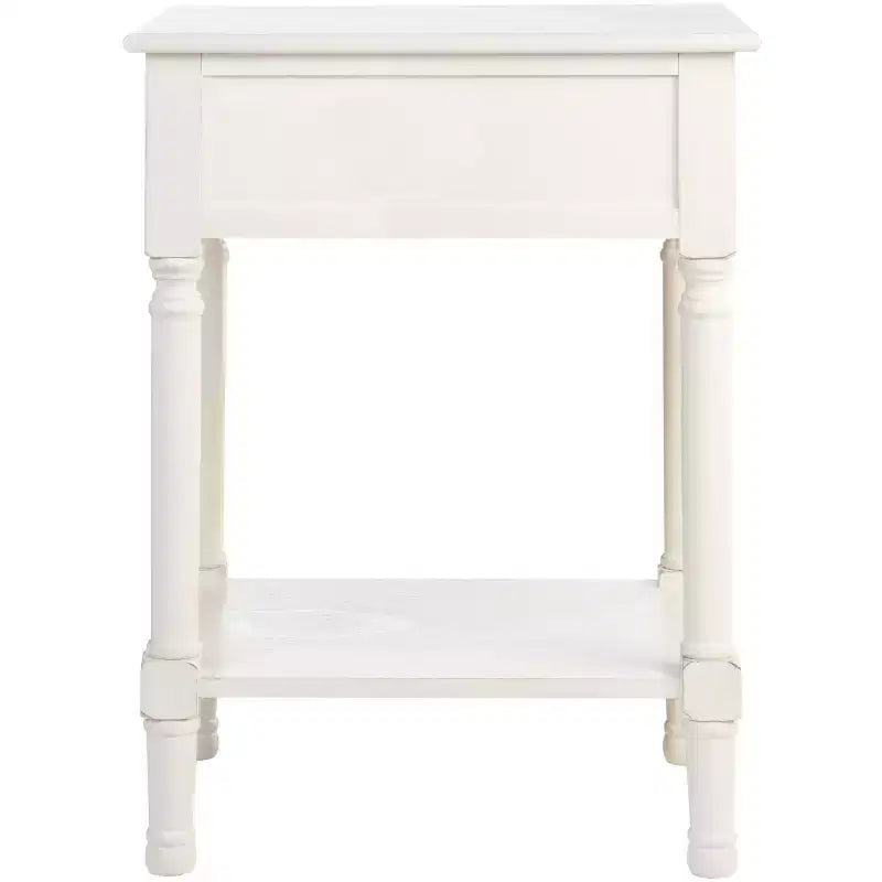 1-Drawer Classic Accent Side Table – Turned Legs & Carved Wood Detail