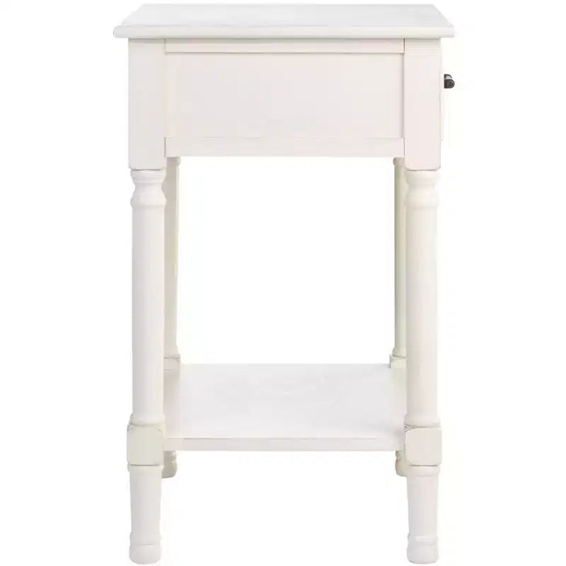 1-Drawer Classic Accent Side Table – Turned Legs & Carved Wood Detail