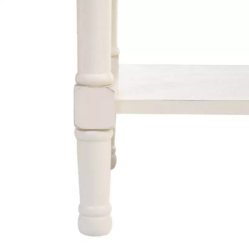 1-Drawer Classic Accent Side Table – Turned Legs & Carved Wood Detail