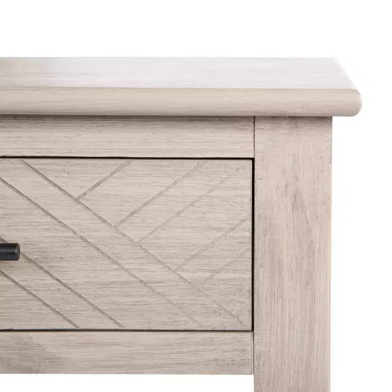 1-Drawer Classic Accent Side Table – Turned Legs & Carved Wood Detail