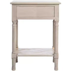 Tavolino d'appoggio classico con 1 cassetto - Gambe tornite e dettagli in legno intagliato