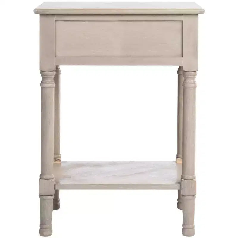 1-Drawer Classic Accent Side Table – Turned Legs & Carved Wood Detail