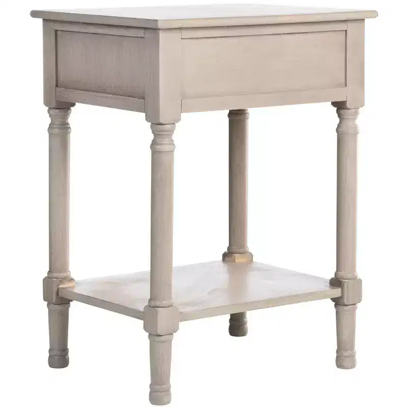 1-Drawer Classic Accent Side Table – Turned Legs & Carved Wood Detail