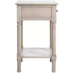 Tavolino d'appoggio classico con 1 cassetto - Gambe tornite e dettagli in legno intagliato