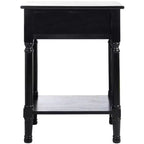 Tavolino d'appoggio classico con 1 cassetto - Gambe tornite e dettagli in legno intagliato