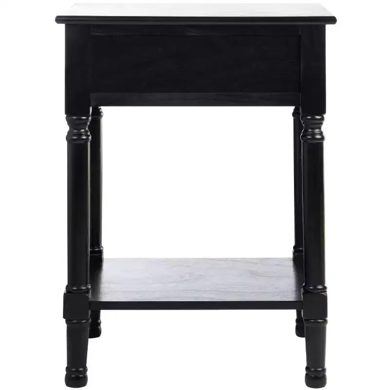 1-Drawer Classic Accent Side Table – Turned Legs & Carved Wood Detail