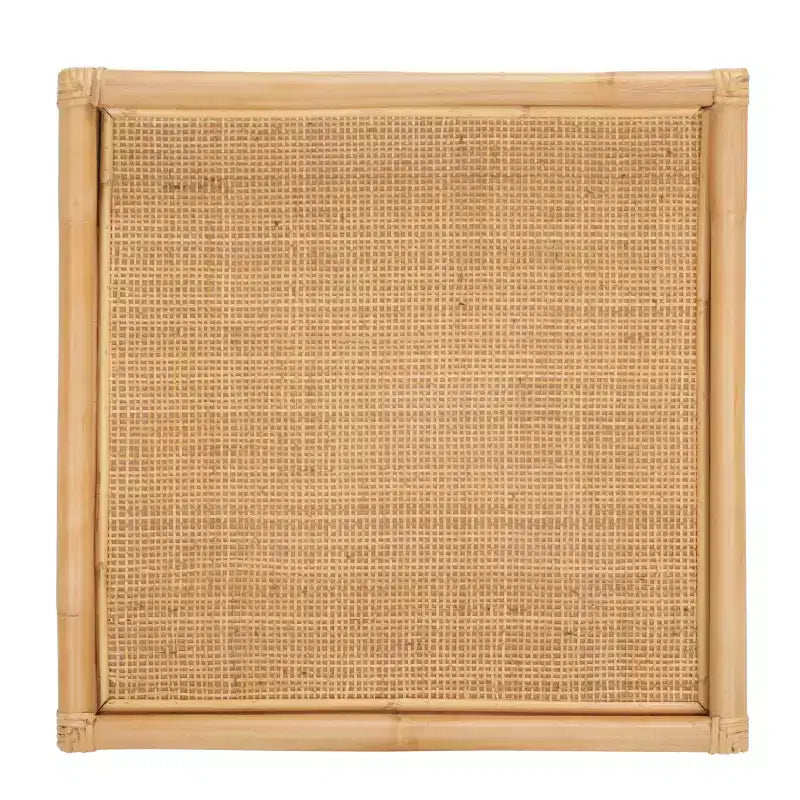 Square Bamboo Accent Side Table – Natural Finish, Tropical Coastal Style