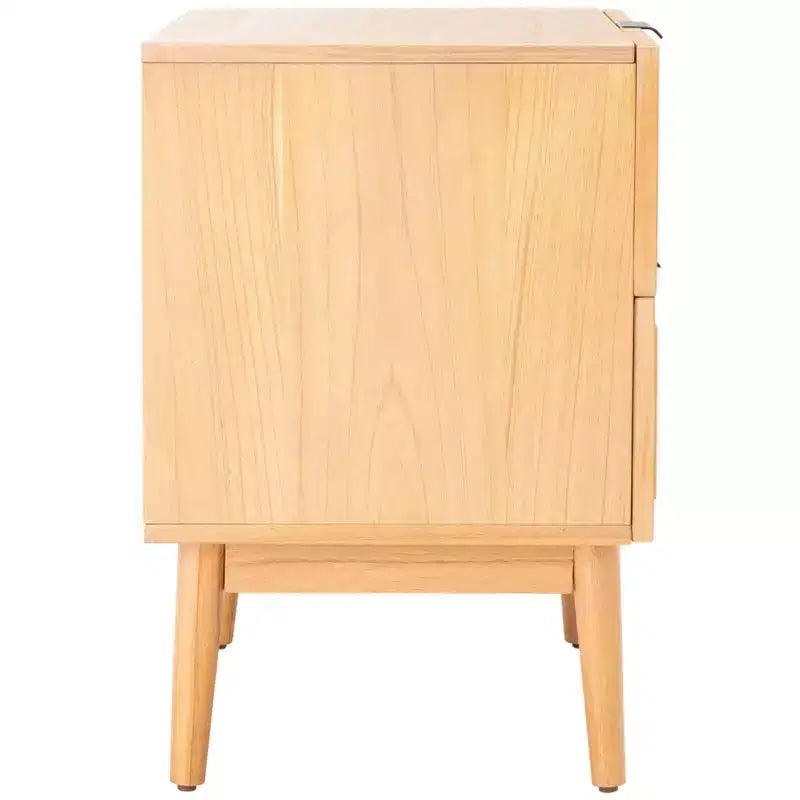 2-Drawer Rattan Nightstand – Mid-Century Coastal Style