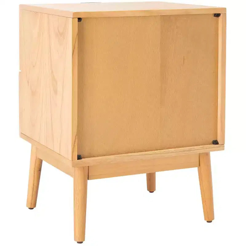 2-Drawer Rattan Nightstand – Mid-Century Coastal Style