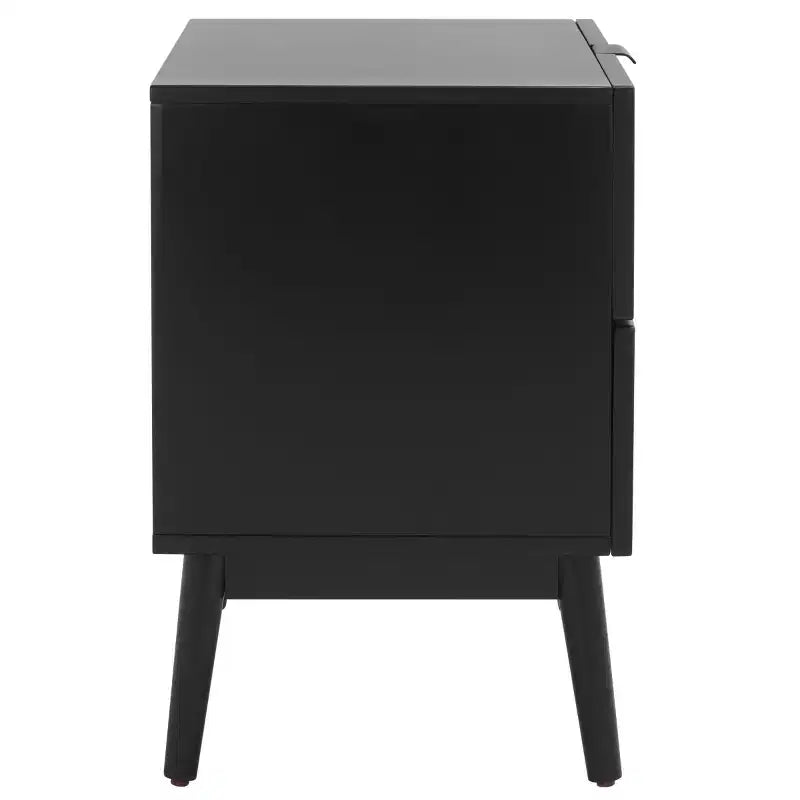 2-Drawer Rattan Nightstand – Mid-Century Coastal Style