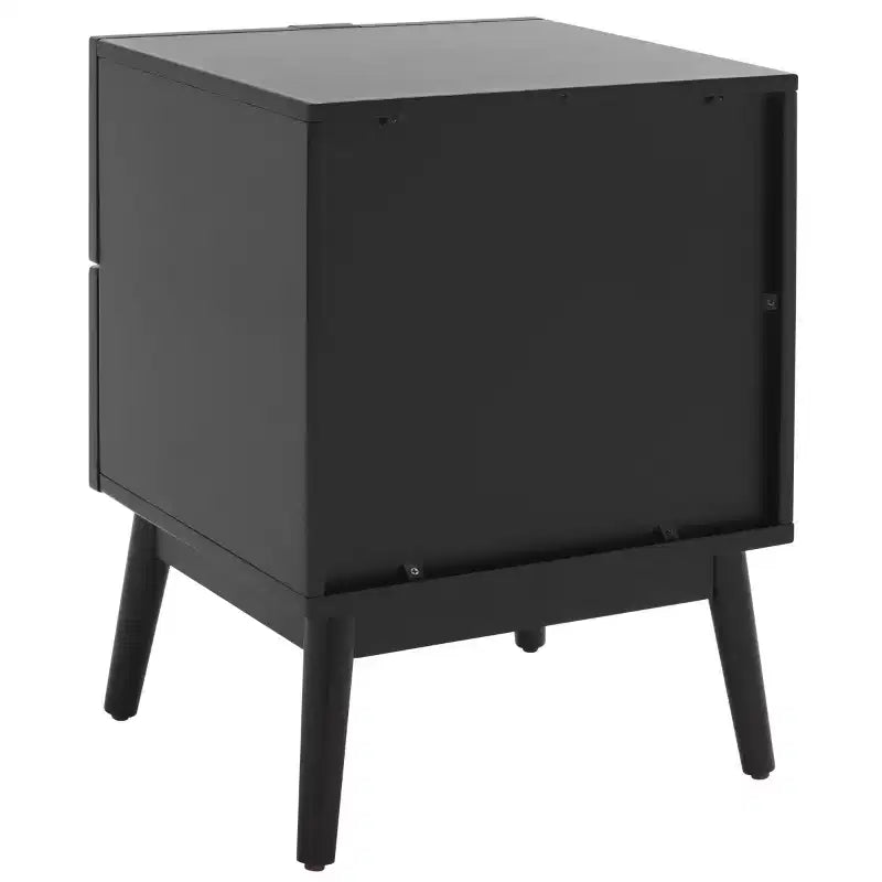 2-Drawer Rattan Nightstand – Mid-Century Coastal Style