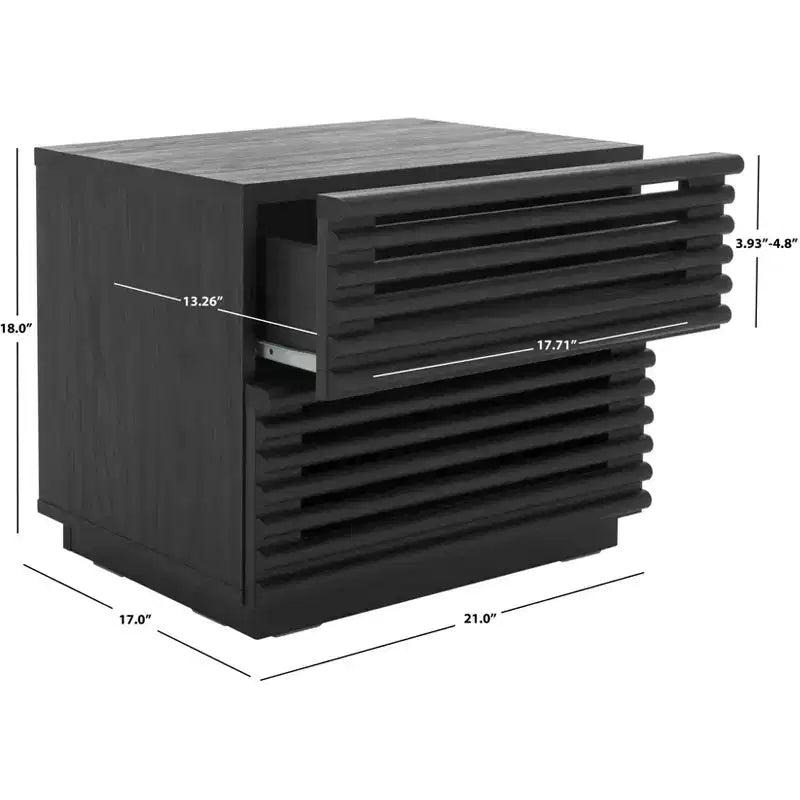 2-Drawer Elegant Nightstand – Clean-Lined Modern Bedroom Design
