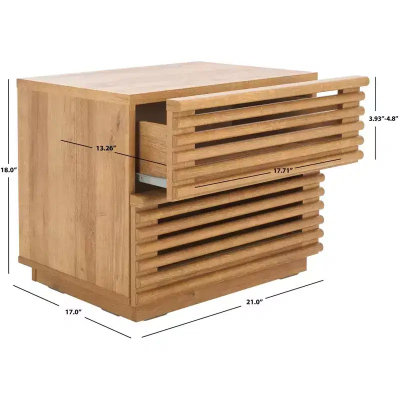 2-Drawer Elegant Nightstand – Clean-Lined Modern Bedroom Design