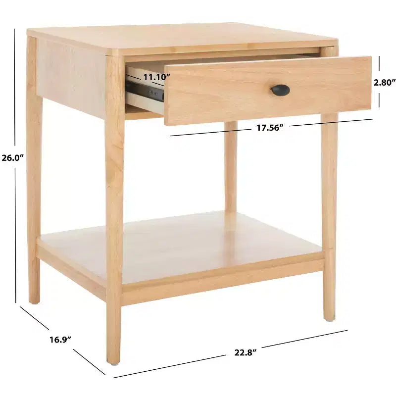 1-Drawer Whitewash Nightstand – Classic Timeless Bedroom Style