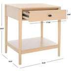 Comodino a 1 cassetto Bianco sbiancato – Stile Classico e Intramontabile per la Camera da Letto