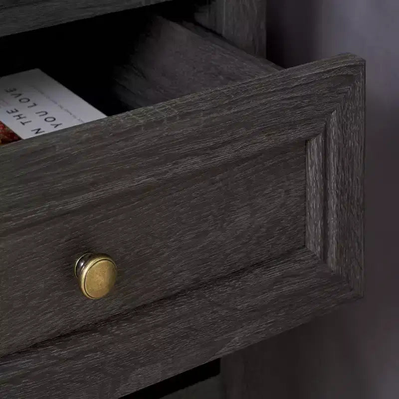 1-Drawer 1-Shelf Nightstand – Warm Wood Grain Finish, Timeless Elegance