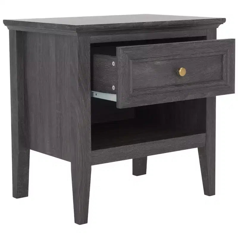 1-Drawer 1-Shelf Nightstand – Warm Wood Grain Finish, Timeless Elegance