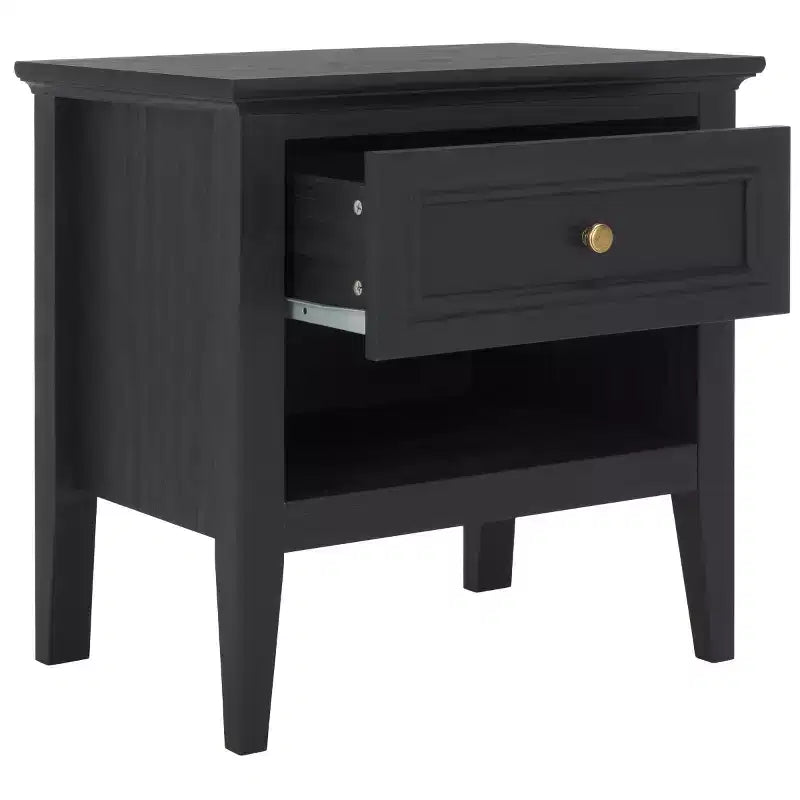 1-Drawer 1-Shelf Nightstand – Warm Wood Grain Finish, Timeless Elegance