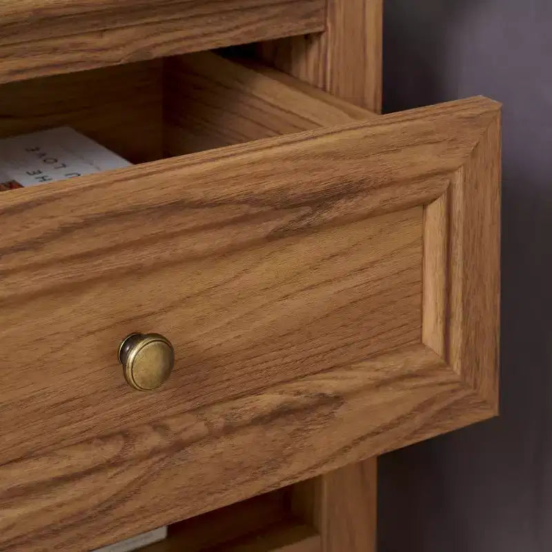 1-Drawer 1-Shelf Nightstand – Warm Wood Grain Finish, Timeless Elegance