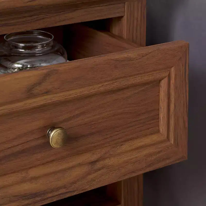 1-Drawer 1-Shelf Nightstand – Warm Wood Grain Finish, Timeless Elegance