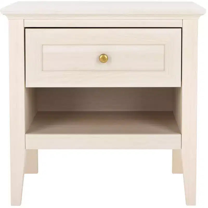 1-Drawer 1-Shelf Nightstand – Warm Wood Grain Finish, Timeless Elegance