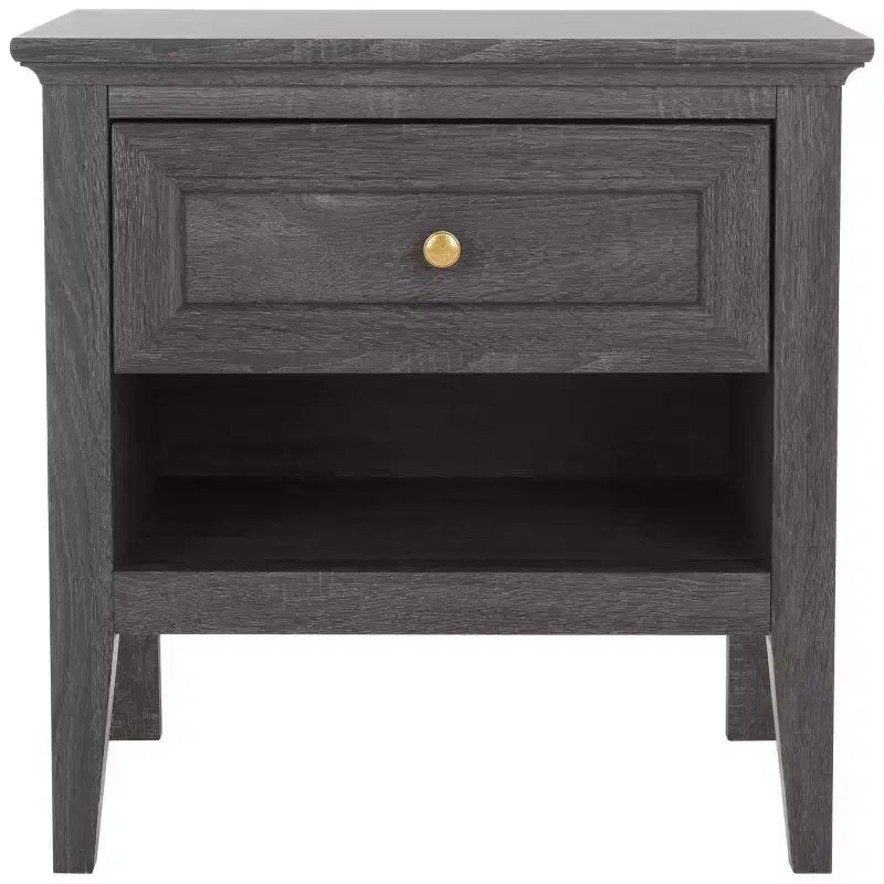 1-Drawer 1-Shelf Nightstand – Warm Wood Grain Finish, Timeless Elegance