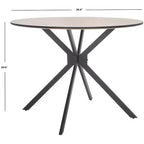 Tavolo da pranzo bistrot Mid-Century Modern – Piano in legno naturale e base inclinata nera