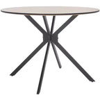 Tavolo da pranzo bistrot Mid-Century Modern – Piano in legno naturale e base inclinata nera