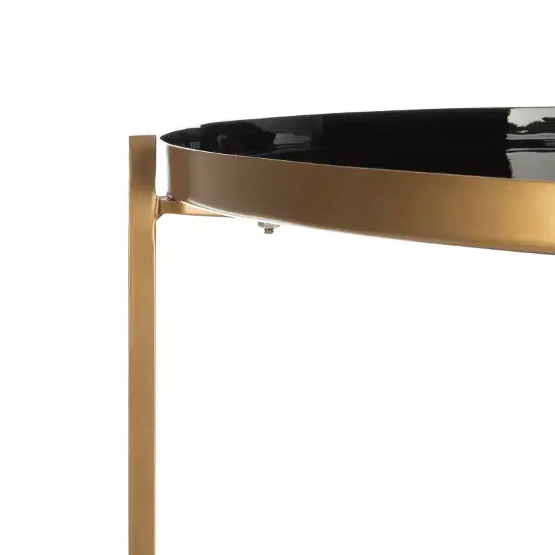 5-Tier Round Etagere Bookshelf – White Enamel & Brass Finish