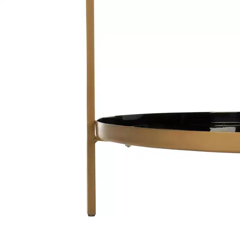 5-Tier Round Etagere Bookshelf – White Enamel & Brass Finish