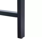 Scrivania industriale – Finitura noce con base aperta nera