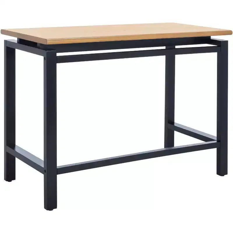 Industrial Writing Desk – Walnut Finish with Black Open Base