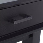 Scrivania in legno a 3 cassetti – Finitura marrone con maniglie in lega di zinco