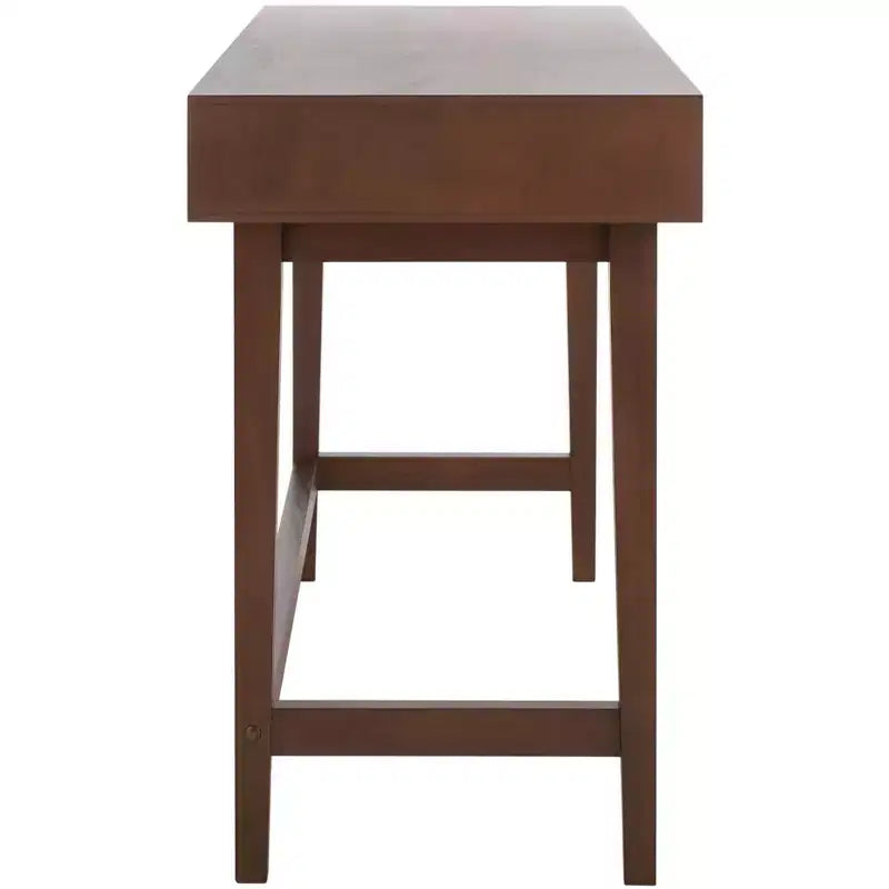 3-Drawer Wood Writing Desk – Brown Finish with Zinc Alloy Handles