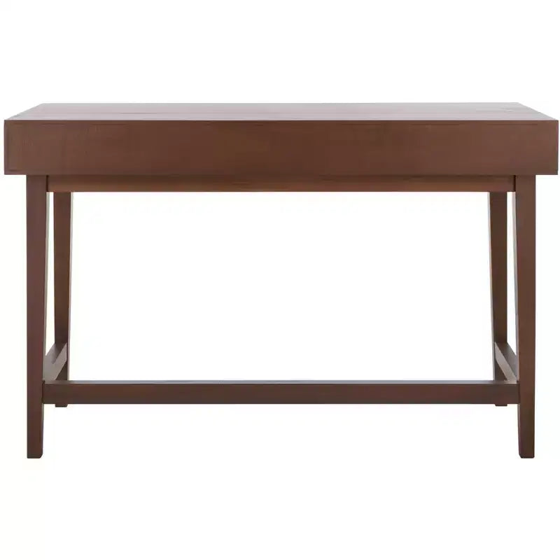3-Drawer Wood Writing Desk – Brown Finish with Zinc Alloy Handles