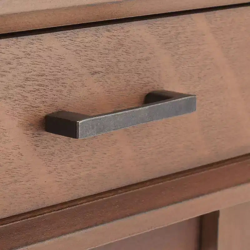 3-Drawer Wood Writing Desk – Brown Finish with Zinc Alloy Handles