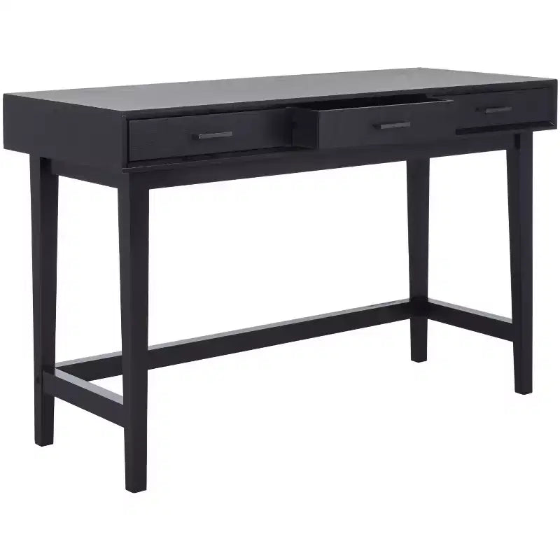 3-Drawer Wood Writing Desk – Brown Finish with Zinc Alloy Handles